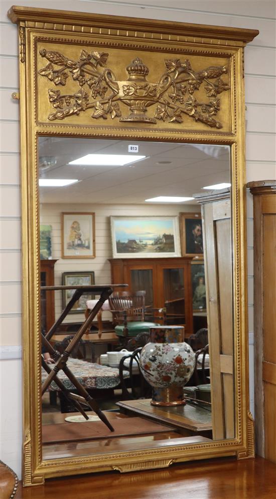 A Neoclassical style gilt overmantel mirror W.86cm